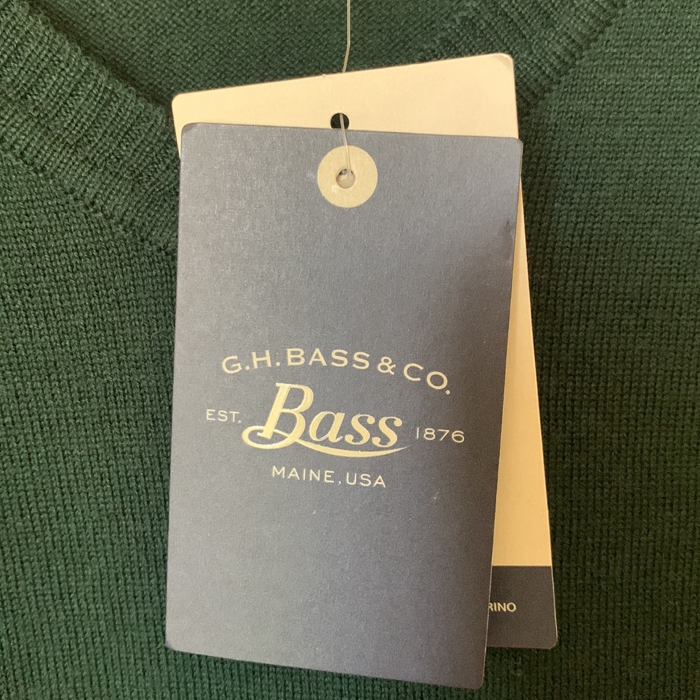 NWT G.H. BASS & CO. Mens Pine Grove 100% Wool Sweater - Picture 8 of 16